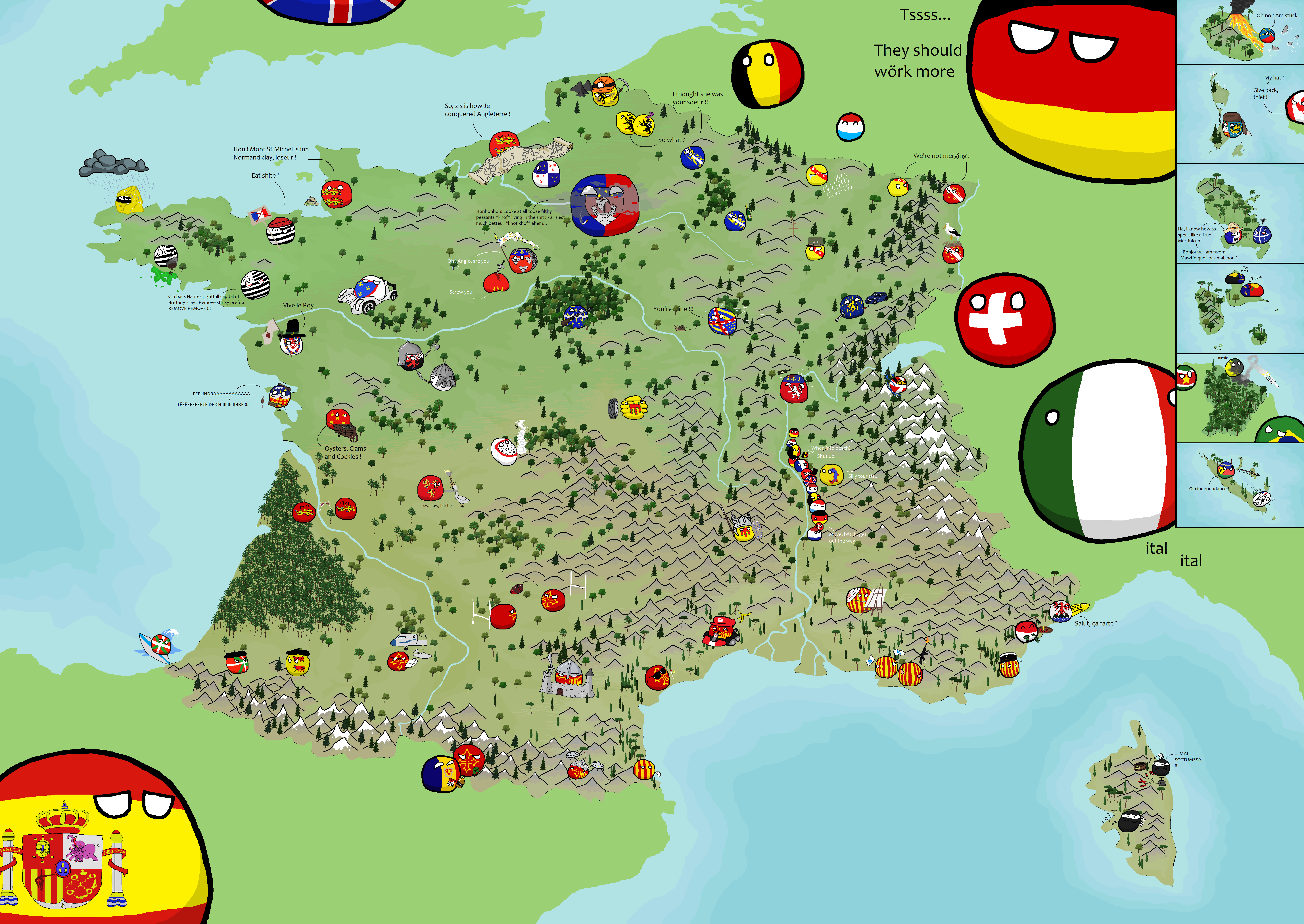 Polandball Map of France 2015