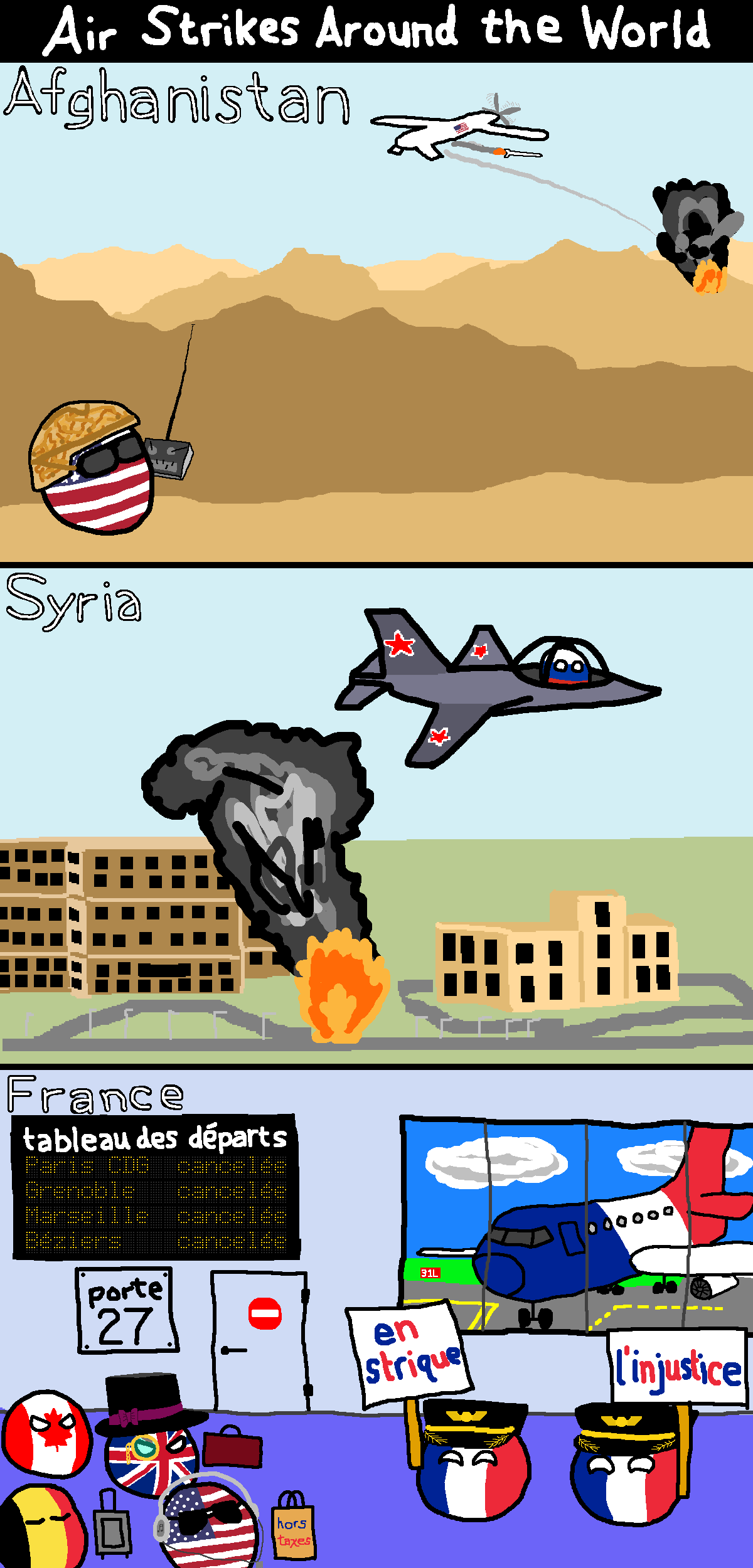 Air strikes around the world
